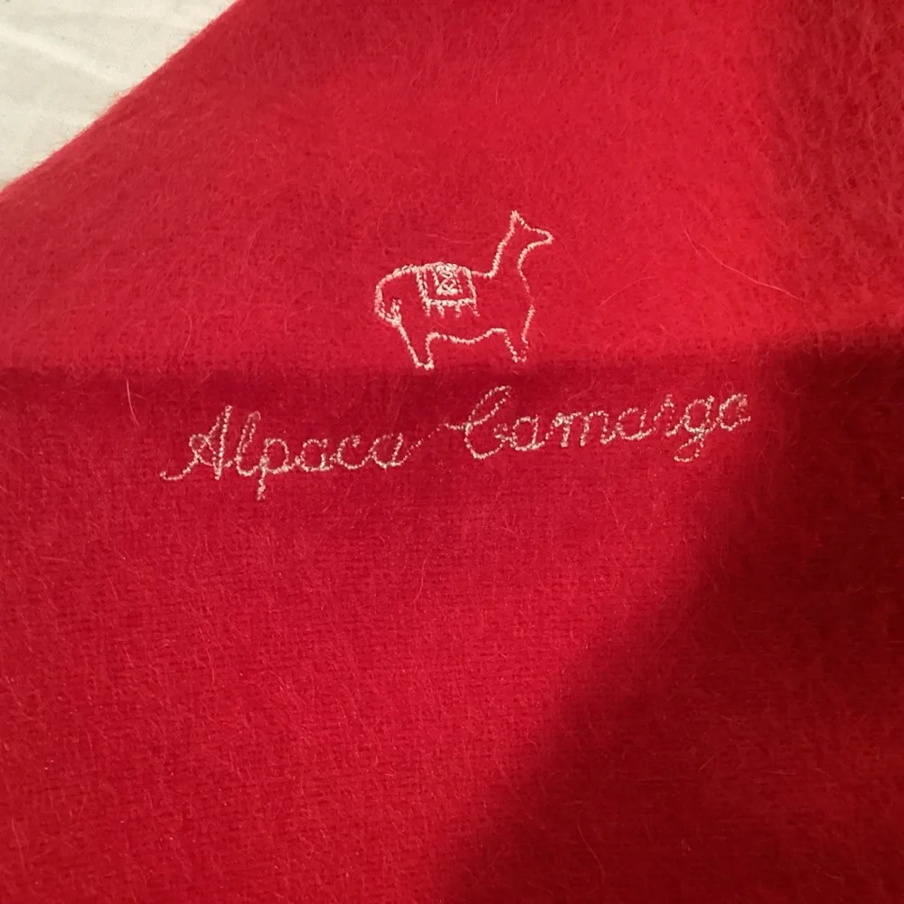 Men’s Alpaca Camargo scarf rich red color made in Peru Men’s Womens Unisex